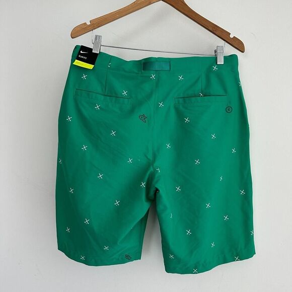 Nike Golf Shorts Mens 34 Green Novelty Flex Charm Slim Fit Dri Fit Belted AOP - Picture 4 of 9